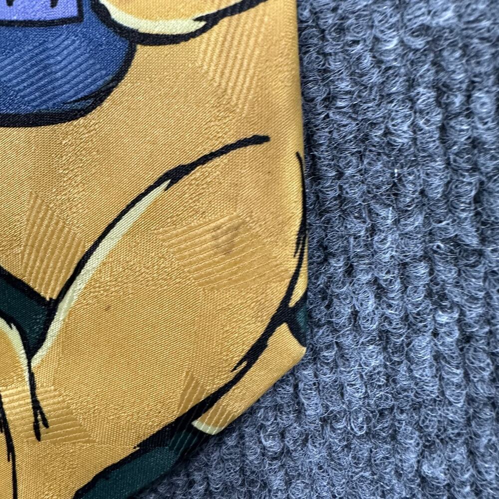 VTG Disney Winnie The Pooh Neck Tie Green Hunny Pot Bees Necktie 90s Office - Picture 6 of 7